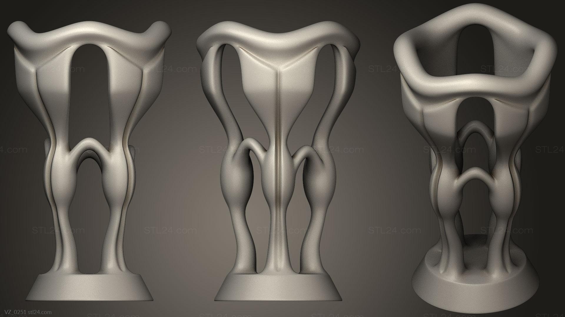 Вазы (Выразительная скульптура, VZ_0251) 3D модель для ЧПУ станка